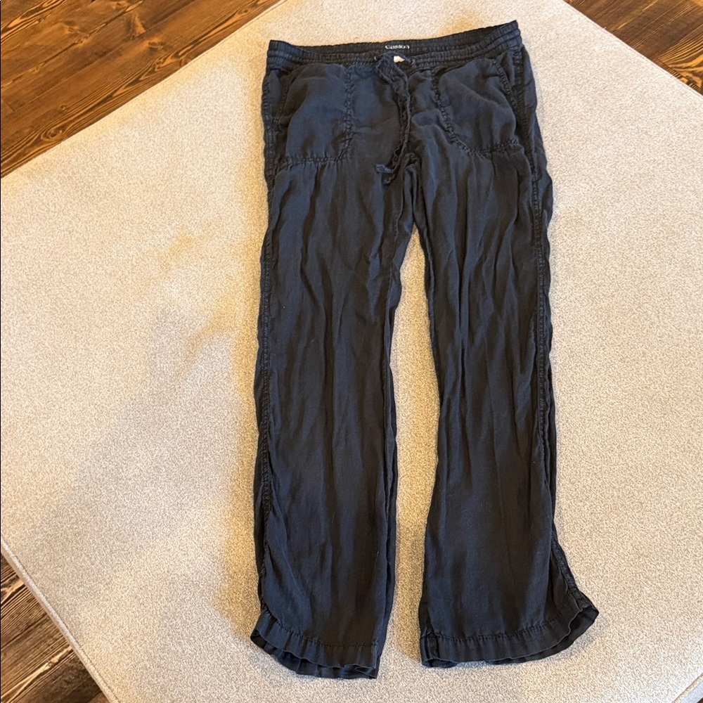 Caslon Black Straight Leg linen Pants